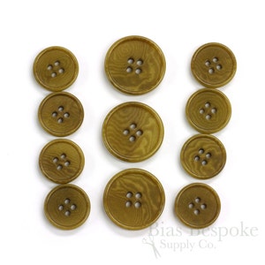 Sets of CULLEN Refined Golden Brown Corozo Suit Buttons, Made in Italy