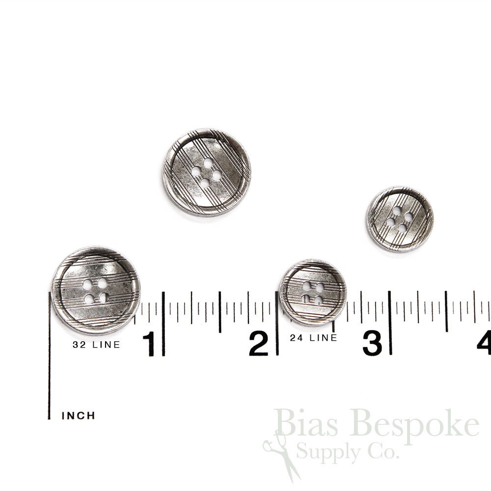 Metal Line Button Parallel Lines Silver Metal Suit Buttons, Made in Italy - Etsy
