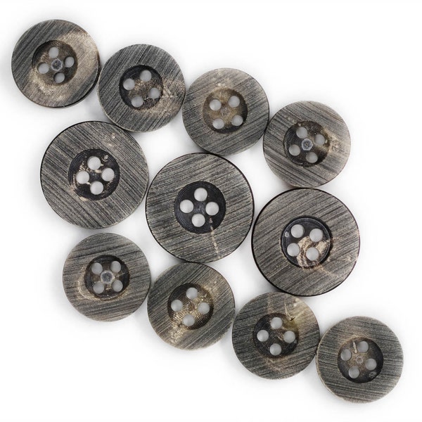 Sets of Rare Gray Brown Genuine Horn Buttons, Made in Germany