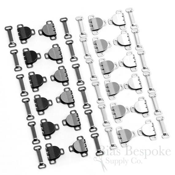 Confezione da 12 clip e occhielli per cucire, chiusura in metallo, clip