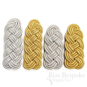 Braided Gold and Silver Cord Epaulettes in Two Sizes