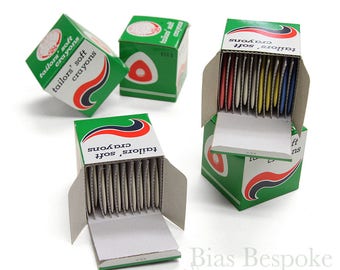 Green Box Tailor's Soft Clay Chalk, White or Colorful, 10 Chalks Per Box