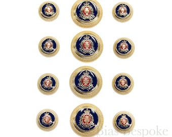 Gold Coat of Arms Buttons with Two-Color Enamel, Made in Italy