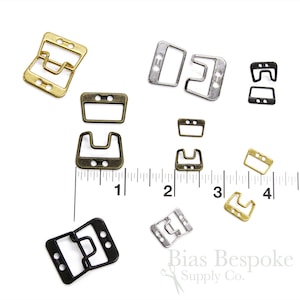 6 Sets of Wide Hooks and Eyes in Two Sizes, 4 Colors Available