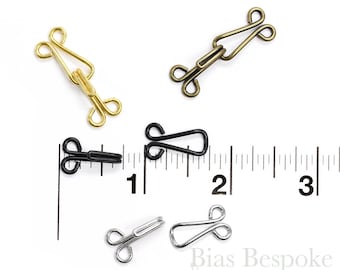 144 Sets of 3/4" Long Hooks and Eyes, 4 Colors Available