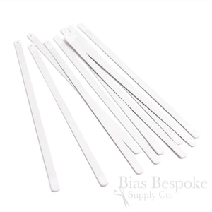 100 Pieces of 1/4&quot; White Spring Steel Corset Boning, 5.5&quot; to 10.5&quot; Long