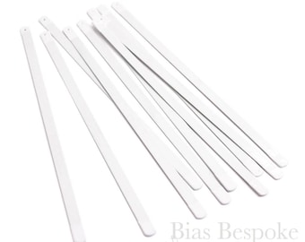 100 Pieces of 1/4" White Spring Steel Corset Boning, 5.5" to 10.5" Long