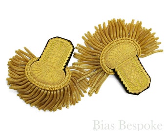 Magnificent Gold Bullion Wire Fancy Dress Embroidered Epaulettes