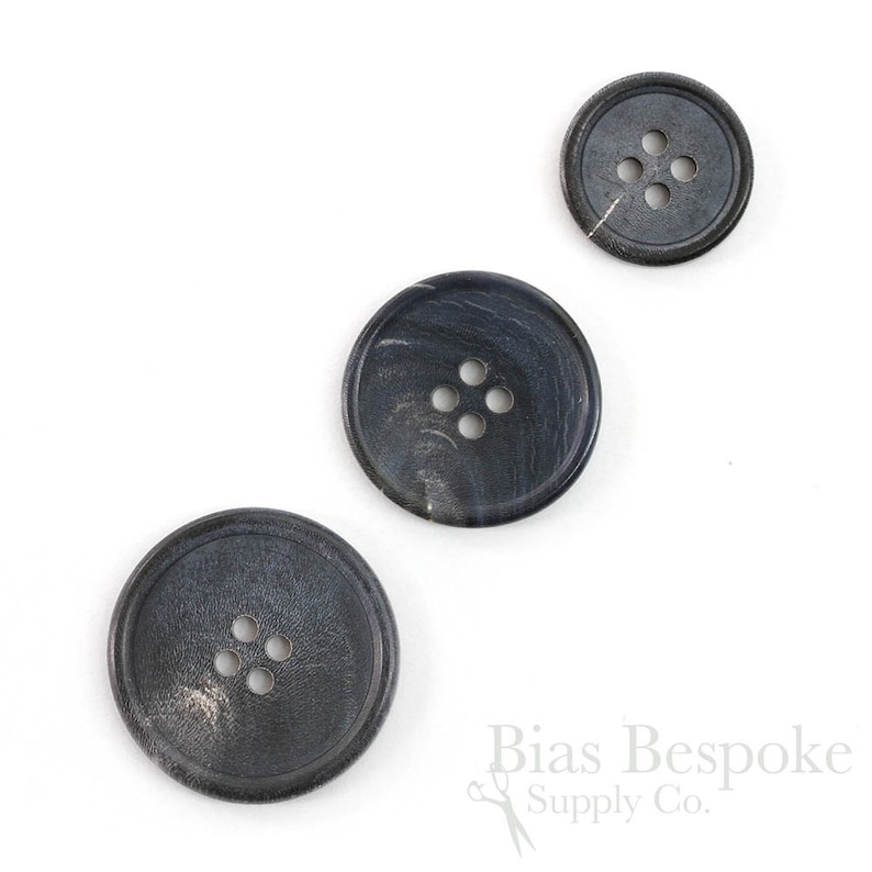 Sets of Dignified Matte Finish Gray-Blue Buffalo Horn Jacket Buttons, Made in Germany image 5