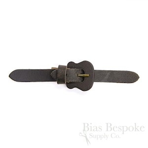 Classic and Elegant Dark Brown Leather Toggle-style Buckle, Made in Italy