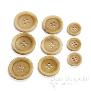 Sets of GAGE Chic Light Caramel Corozo Suit and Overcoat Buttons, Made in Italy