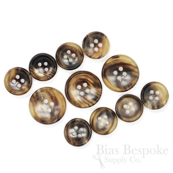 Sets of Tiger Brown First-Class Genuine Horn Suit Buttons