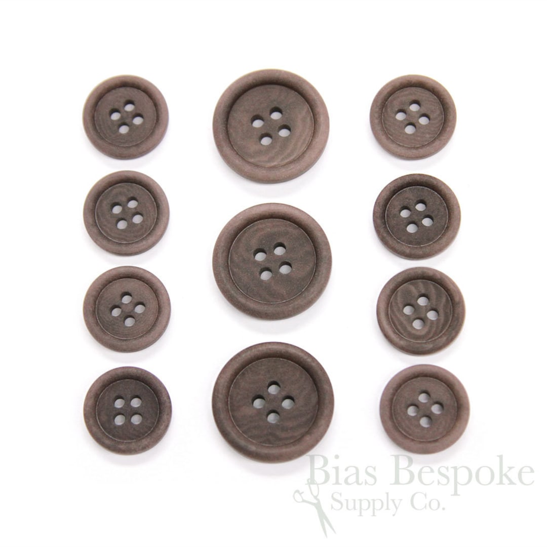 Sets of LUCA Classic Matte Fig Brown Corozo Suit Buttons, Made in Italy ...