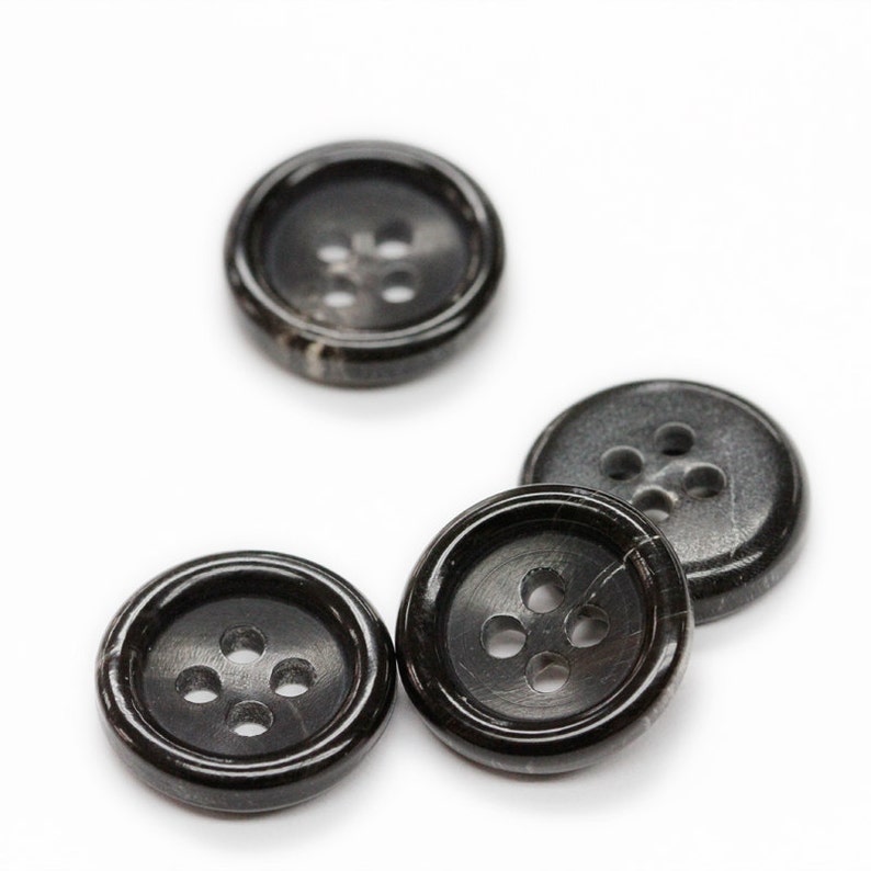 Set of Classic Black Genuine Buffalo Horn Suit Buttons Etsy