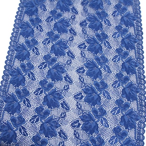 12&quot; Wide Royal Blue Stretch Lace Trim, Sold by the Yard