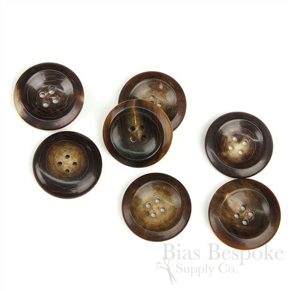 Light Brown Genuine Horn Toggle Buttons, Made in Germany