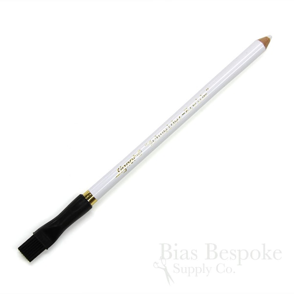 Tailor's and Dressmaker's White Marking Pencil with Brush Eraser, Made in Germany