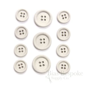 Milk White Classic Wood-Effect Suit Buttons, Made in Italy