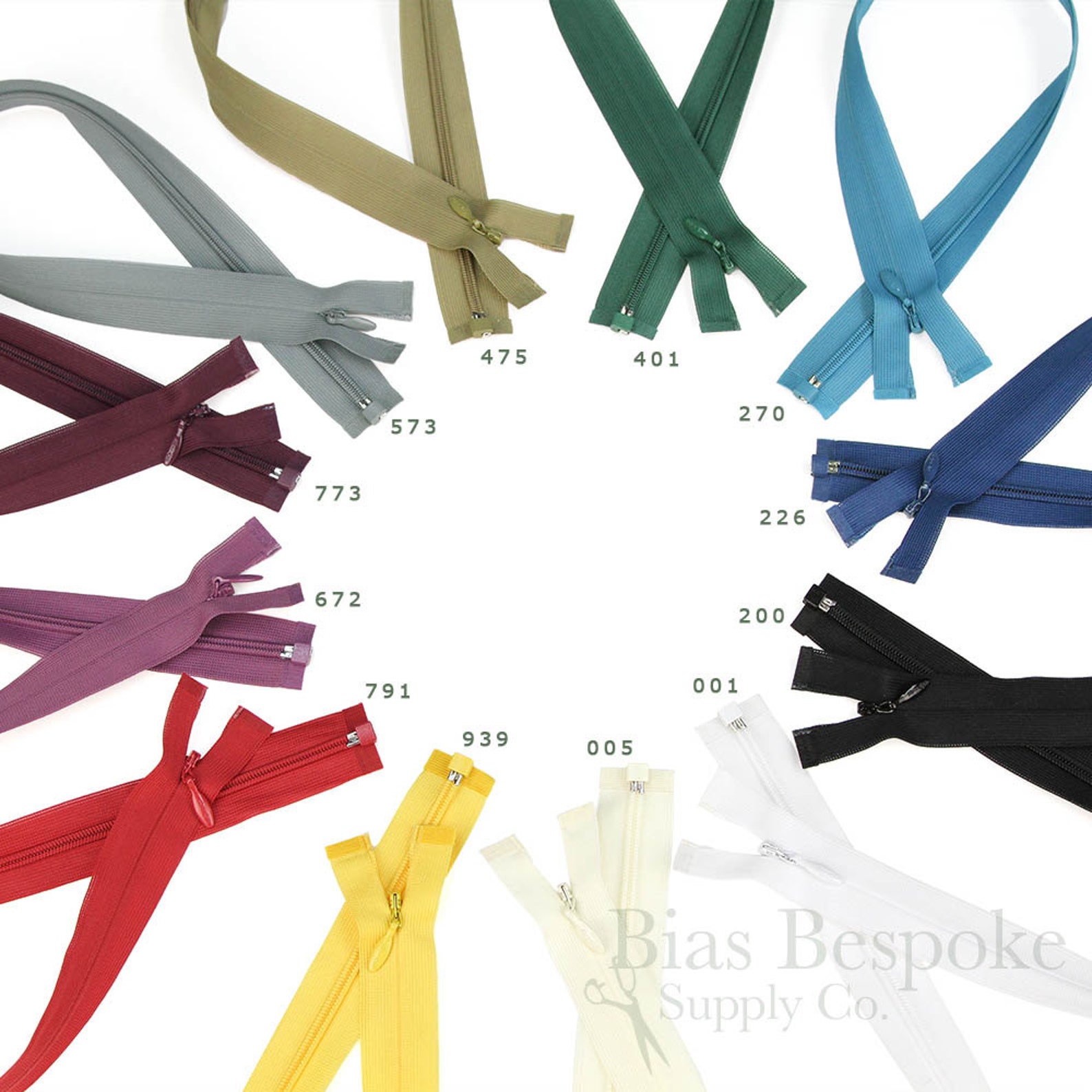 Invisible Separating Zippers in 2 Lengths and 12 Colors Bias Etsy