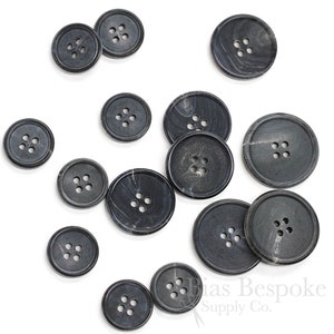 Sets of Dignified Matte Finish Gray-Blue Buffalo Horn Jacket Buttons, Made in Germany image 1