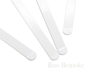 100 Pieces of 1/2" White Spring Steel Corset Boning, 7" to 10.5" Long