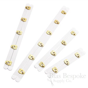 Gold and White Spring Steel Corset Busks, 12 Sizes Available