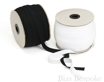 110 Yard Roll of Tailor's 1/2" Edge Tape (Non-Fusible), 100% Cotton, Black or White