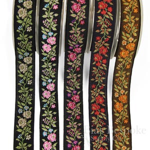 Wild Rose Jacquard Ribbon Trim, Made in Italy