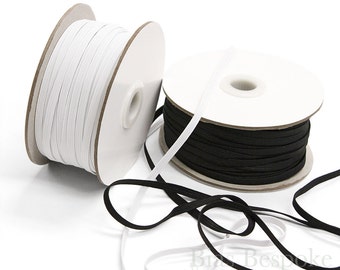 50 Yard Roll of 1/4" Knitted Elastic, Black and White