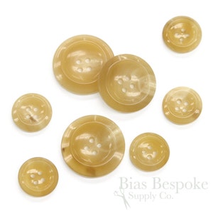 Butterscotch Blonde Real Horn Overcoat Buttons in Two Sizes