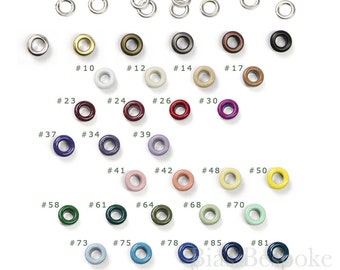 Set of 144 SOL Basic, Size #00 Grommets (Hole Size 4.8mm) in 31 Colors, for Bevy Pliers