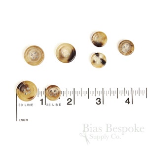 Sets of Mottled Beige & Light Brown Genuine Horn Suit Buttons, Made in Germany image 2