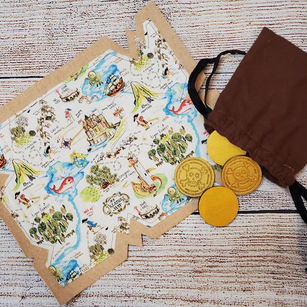 Pirate Map Toy and Treasure