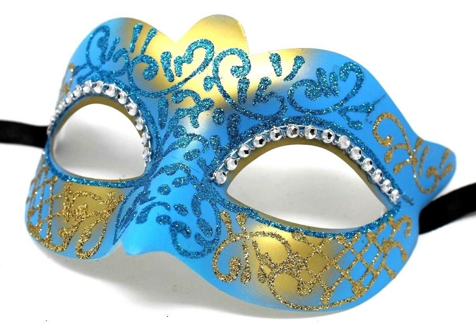 Turquoise Blue and Gold Masquerade Mask - Etsy