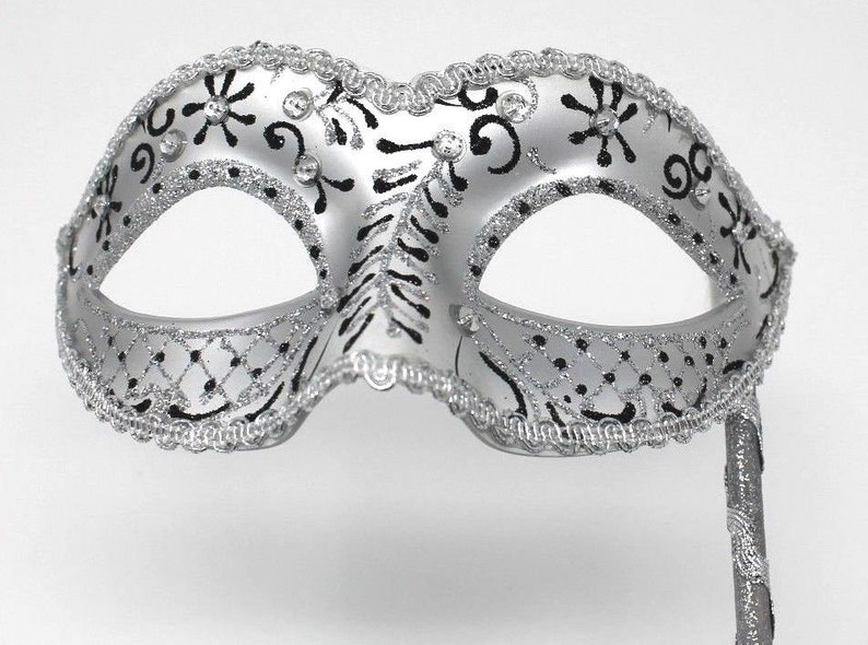 Black And Silver Masquerade Mask On A Silver Stick Costume Accessories Accessories Valresa Com Black And Silver Masquerade Mask On A Silver Stick Costume Accessories Accessories Valresa Com