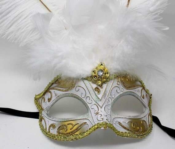 ベネツィアマスク　金色と白色の喜怒哀楽マスク ベネツィアマスク金色と白色の喜怒哀楽マスク
