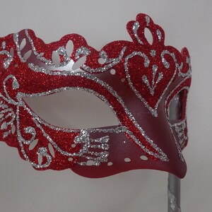 Red and Silver Rialto Venetian Masquerade Ball Party Prom Carnival Mask ...