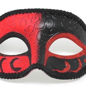 Red and Black Masquerade Mask for Masked Ball