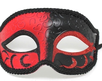 Red and Black Masquerade Mask for Masked Ball