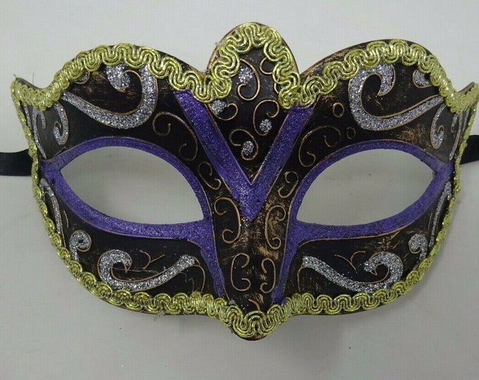 Lilac, Black, Bronze, Gold and Silver Masquerade Carnival Party Ball Eye Mask