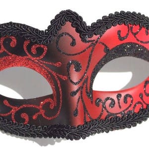 Red and Black Venetian Masquerade Party Prom Eye Mask for Masked Ball