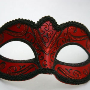 Red and Black Masquerade Mask for Masked Ball