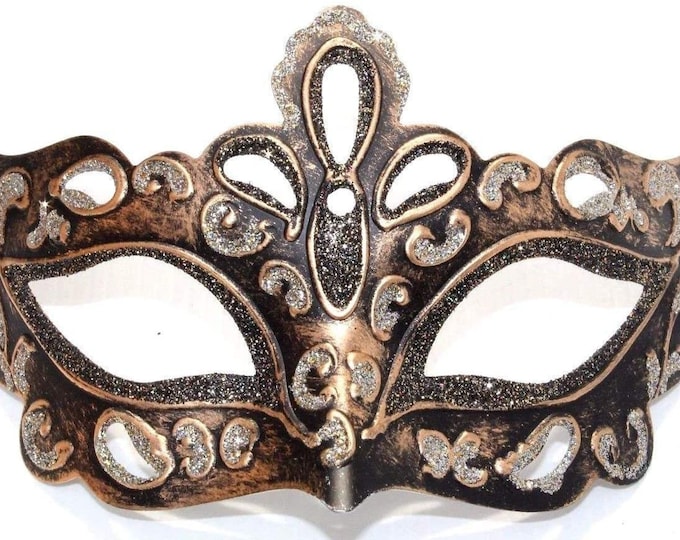 Black, Gold, Bronze and Silver Rialto Masquerade Party Prom Ball Eye Mask