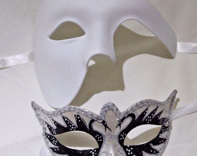 His and Hers Couples Masks in White and Black