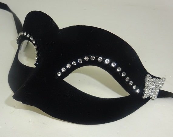 Maschera di carnevale da ballo in maschera nera di Diamonte