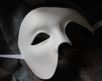 White Half Face Phantom Masquerade Mask