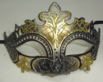 Ladies Black and Gold Rialto Masquerade Ball Party Carnival Party Eye Mask