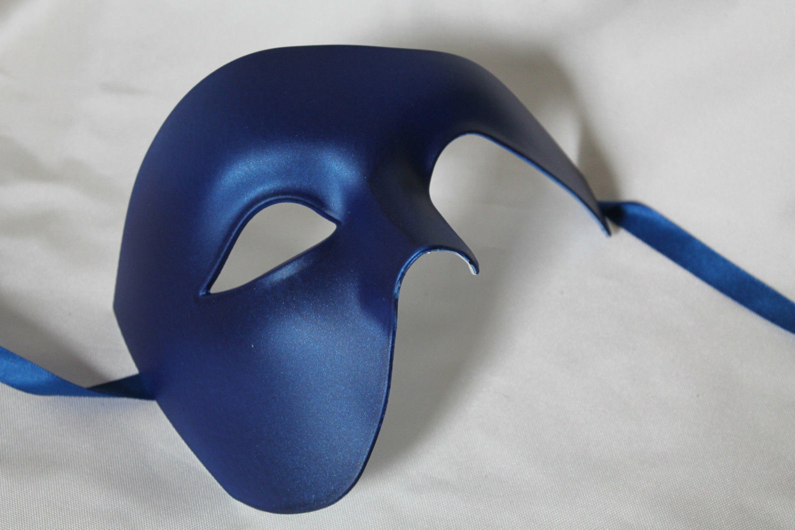 Blue Half Face Phantom Masquerade Mask - Etsy