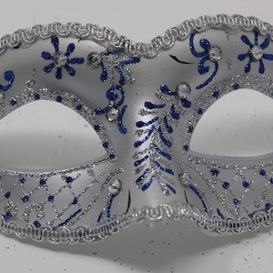 Blue and Silver Masquerade Mask