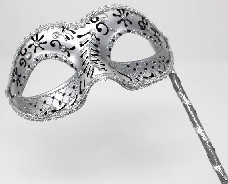 Silver Style Masquerade Ball Face Mask Dress up party Matt Vintage style Mask 